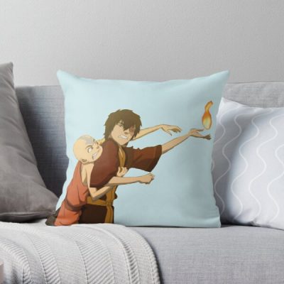 zuko and aang cat fighting Throw Pillow RB2712 product Offical Avatar The Last Airbender Merch