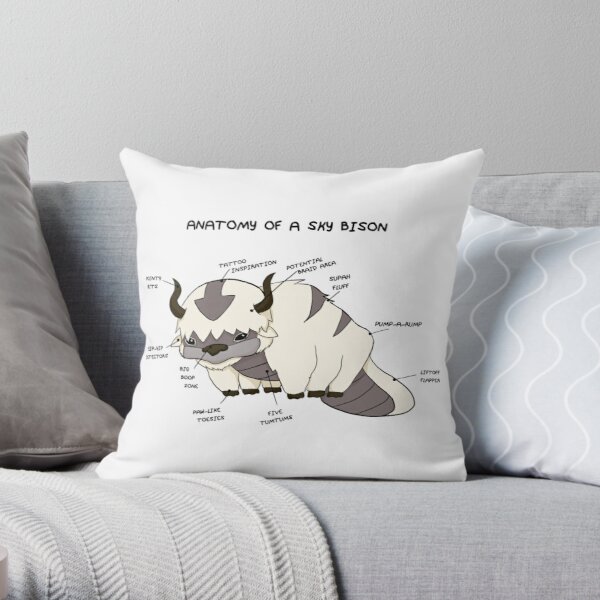 Anatomy of a Sky Bison Throw Pillow RB2712 product Offical Avatar The Last Airbender Merch